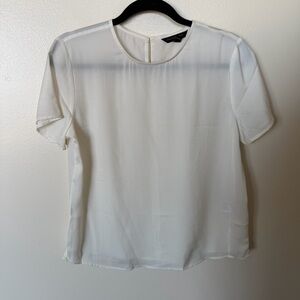 BANANA REPUBLIC Cream Silky Short Sleeve Blouse